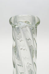 Close-up of TAG 16" Beaker with Helical Rod, 50x7MM thick glass, on a white background