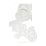 Close-up of TAG logo on 16" Beaker Bong with Helical Rod, 50x7MM thick glass, clear design