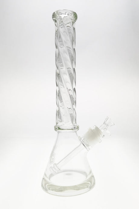 TAG 16" Beaker Bong with Helical Rod, 50x7MM Thick Glass, 28/18MM Downstem - Front View