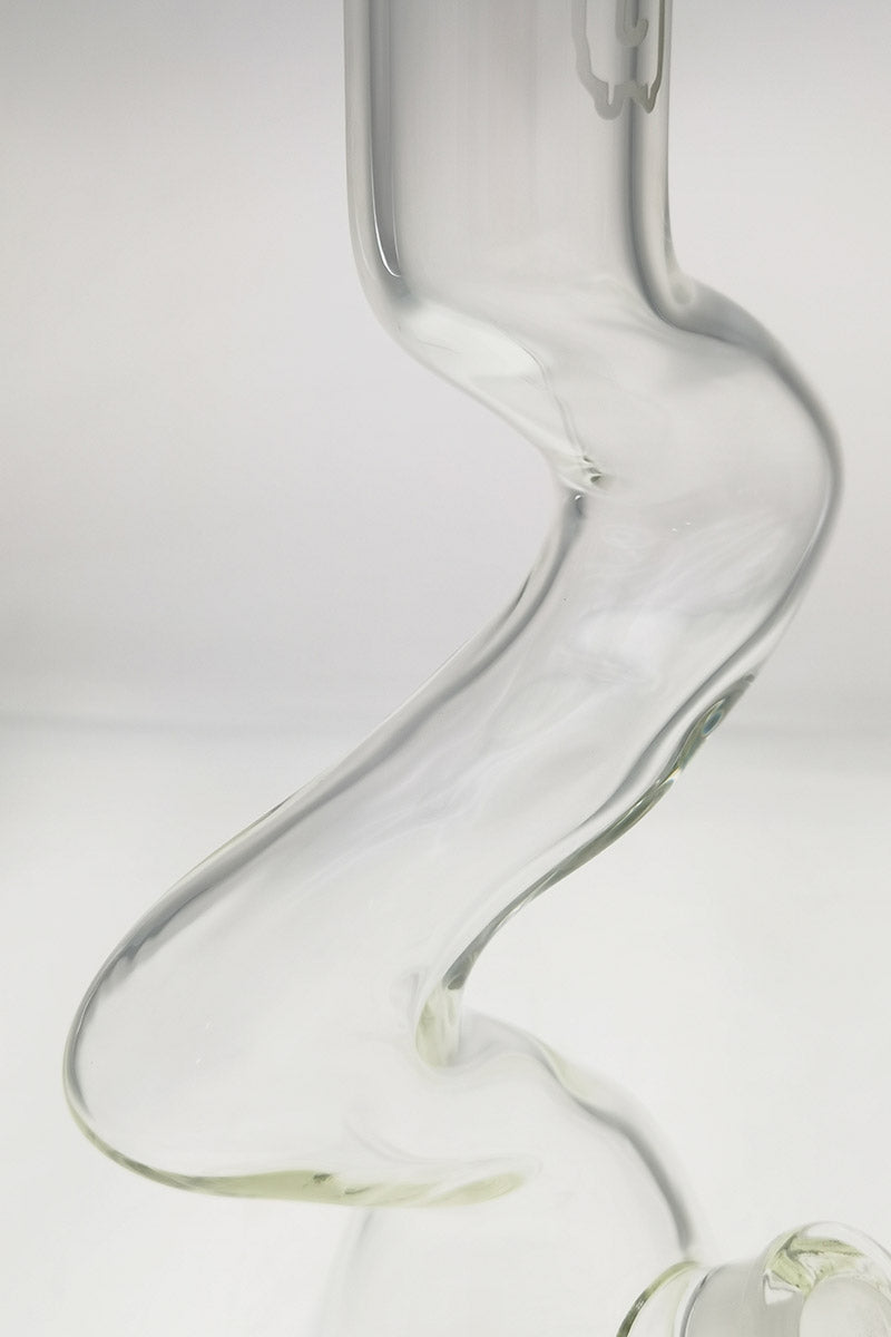TAG 16" Beaker ZONG Bong with 7mm Thickness and 18/14MM Downstem - Clear Glass Side View