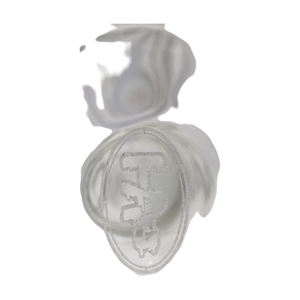 Close-up of TAG logo on 16" Beaker ZONG bong made of heavy 9mm borosilicate glass