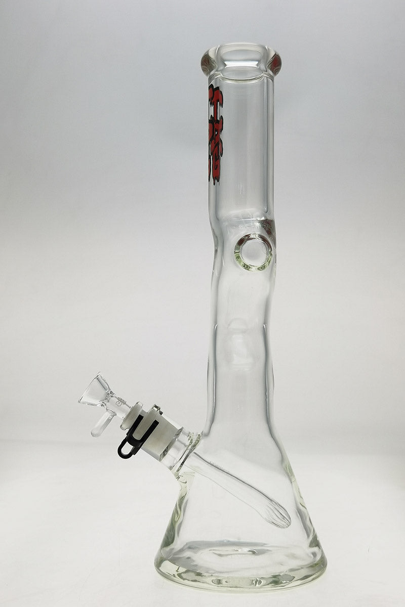 TAG 16" Beaker ZONG Bong with Heavy Wall and 18/14MM Downstem, Front View