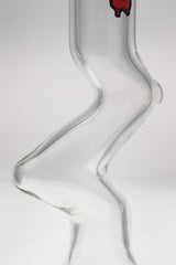 TAG 16" Beaker ZONG Bong, 50x9MM, Clear Borosilicate Glass, 18/14MM Downstem, Side View