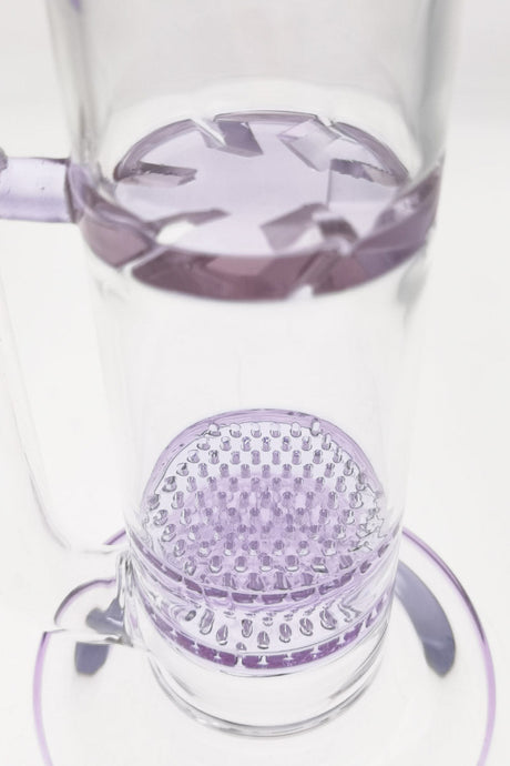 TAG 16" Bent Neck Bong with Double Honeycomb Percolator and Spinning Splash Guard