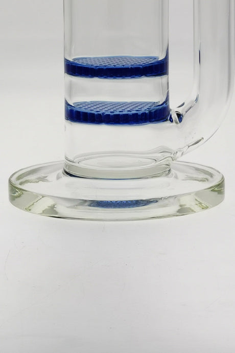 Close-up of TAG 16" Bong Base with Double Honeycomb Percolators and 18MM Female Joint