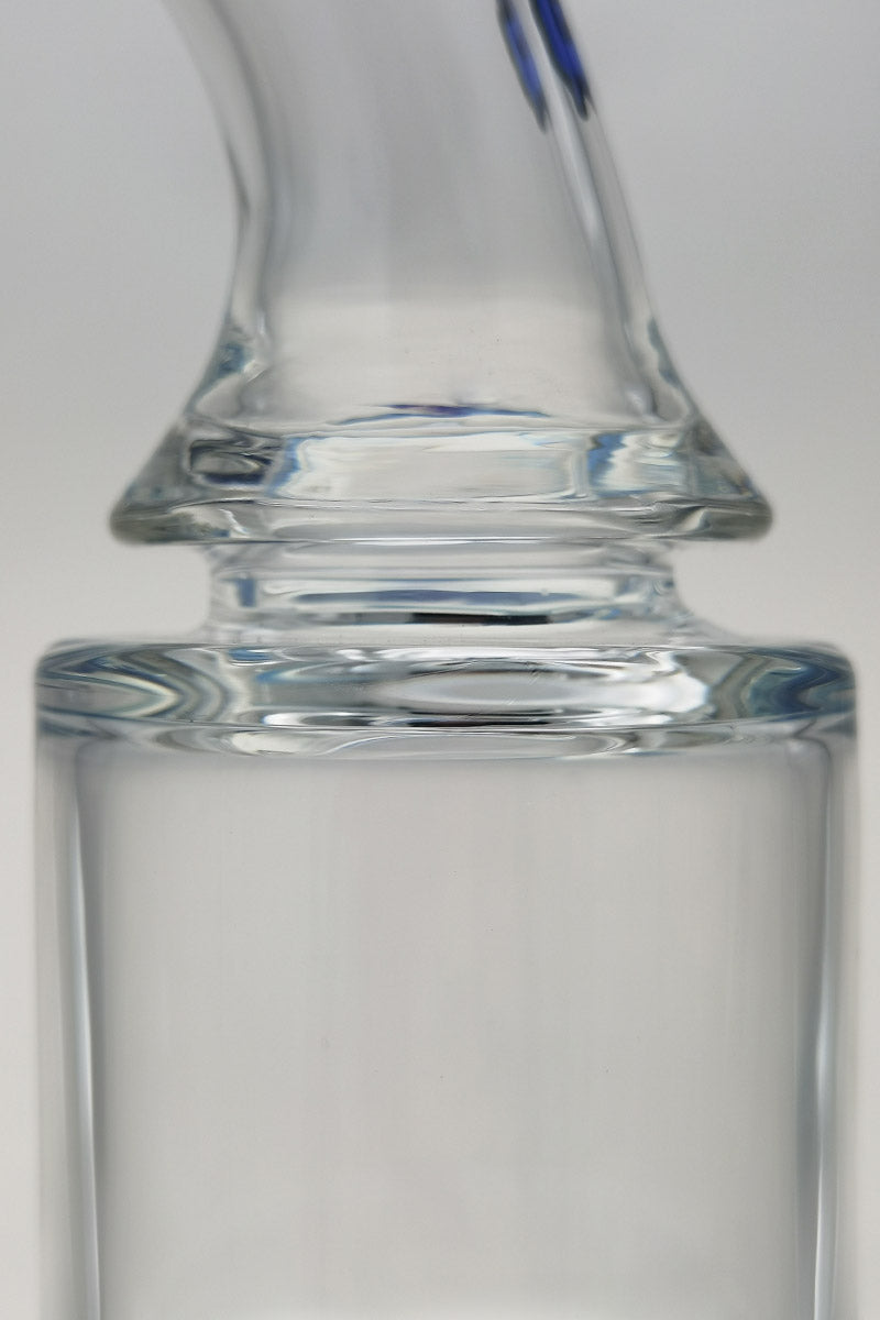 TAG 16" Bent Neck Bong with Double Honeycomb and Splash Guard, Clear Glass, Close-up