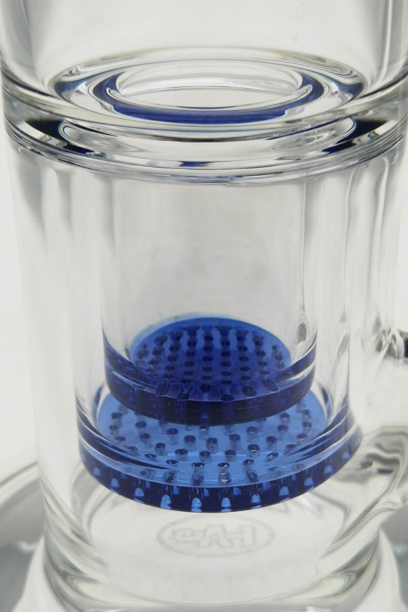 Close-up of TAG 16" Bong with Double Honeycomb & Spinning Splash Guard, 18MM Female Joint