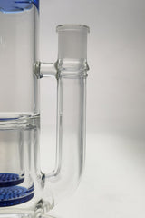TAG 16" bent neck bong with double honeycomb, splash guard, and 18MM female joint - side view