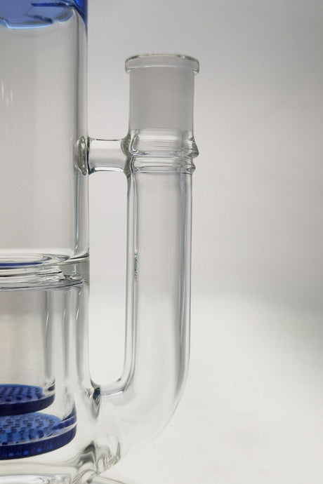 TAG 16" bent neck bong with double honeycomb, splash guard, and 18MM female joint - side view
