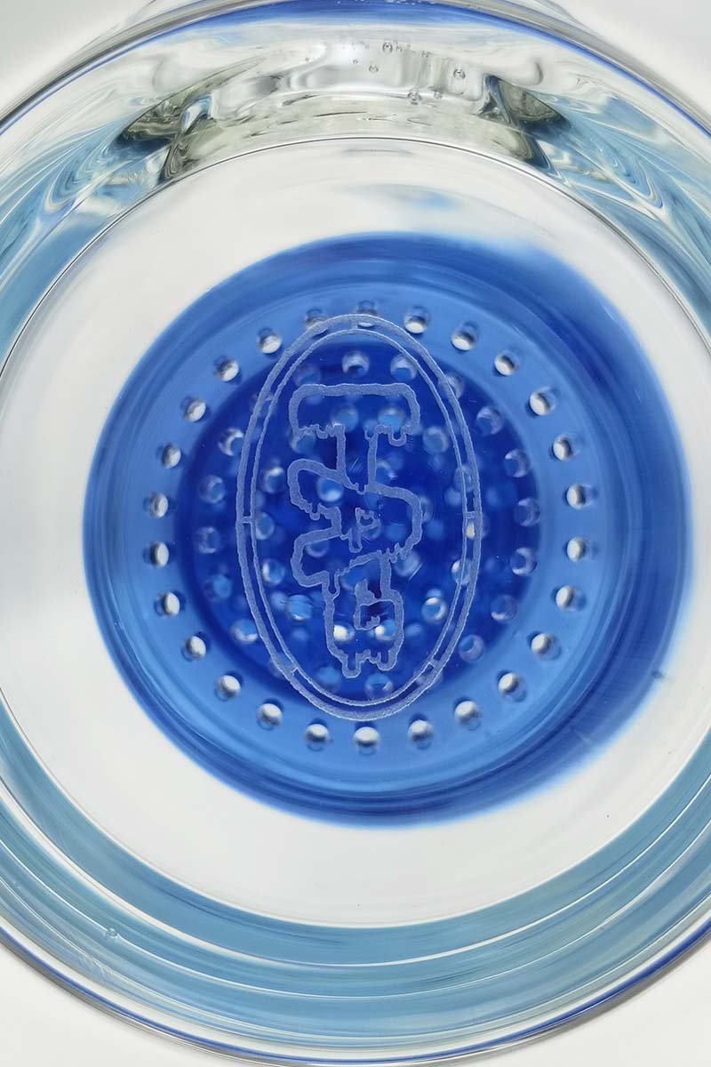 TAG 16" Bong with Bent Neck and Double Honeycomb Percolator, 18MM Female Joint, Top View