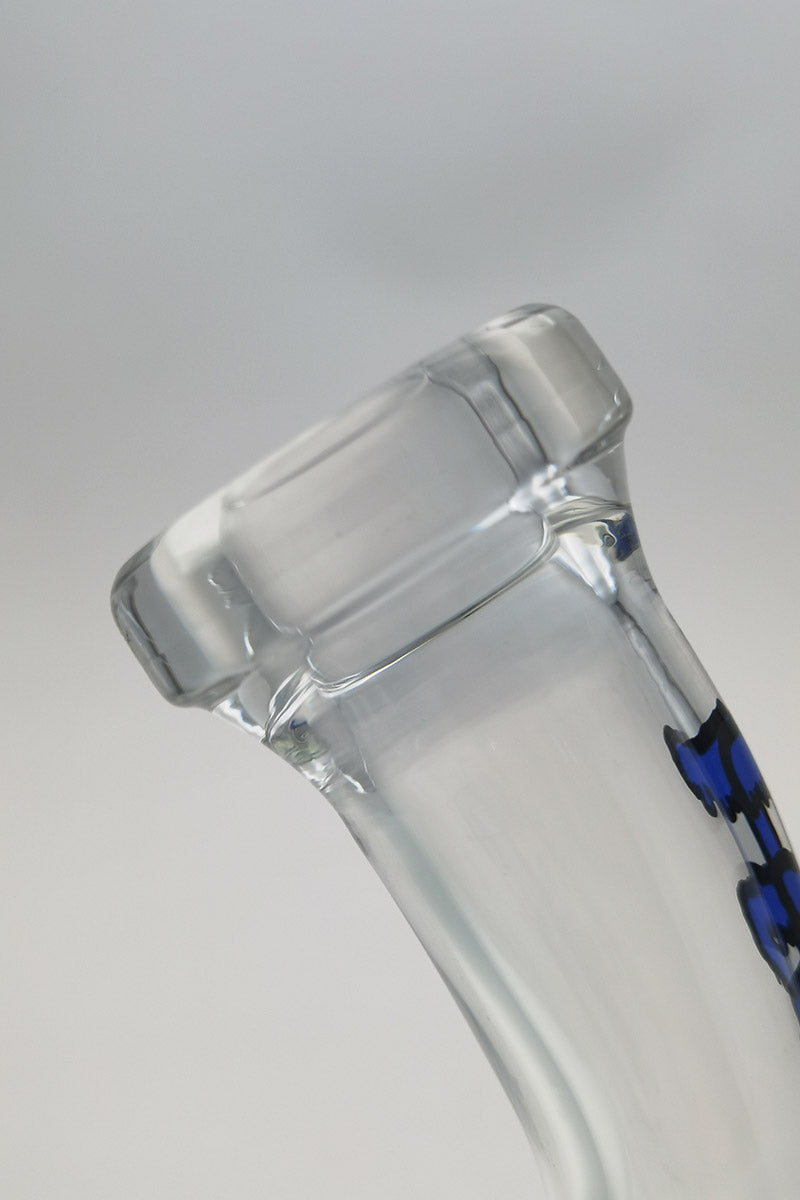 Close-up of TAG 16" Bent Neck Bong with Double Honeycomb and Splash Guard