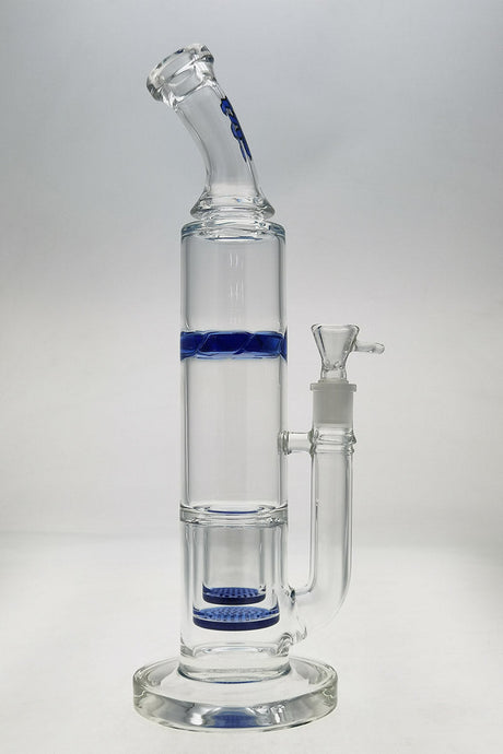 TAG 16" Bent Neck Bong with Double Honeycomb & Spinning Splash Guard, Front View
