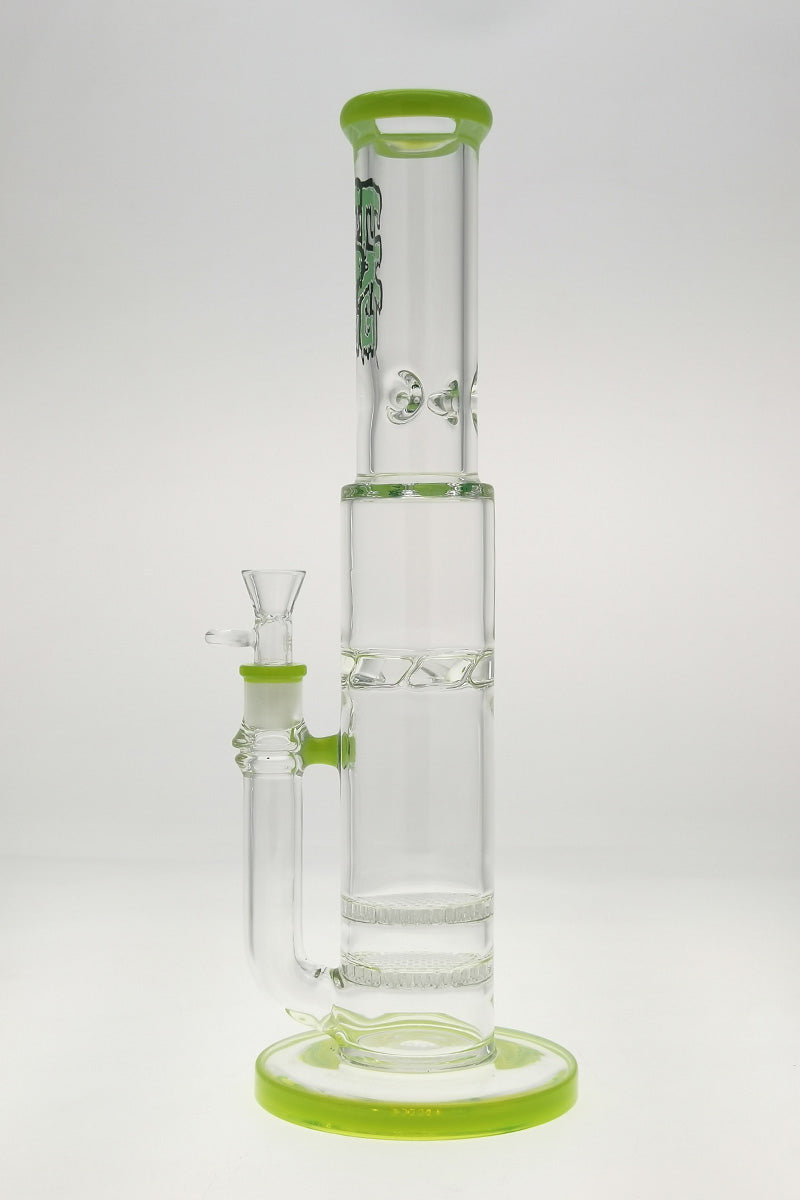TAG 16" Double Honeycomb Bong with Spinning Splash Guard, 50x7MM Thick Quartz, Front View