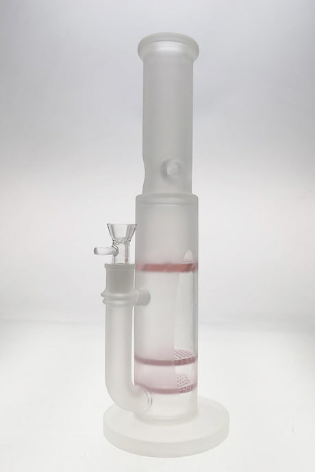 Thick Ass Glass 16" Quartz Bong with Double Honeycomb Perc and Spinning Guard, Front View