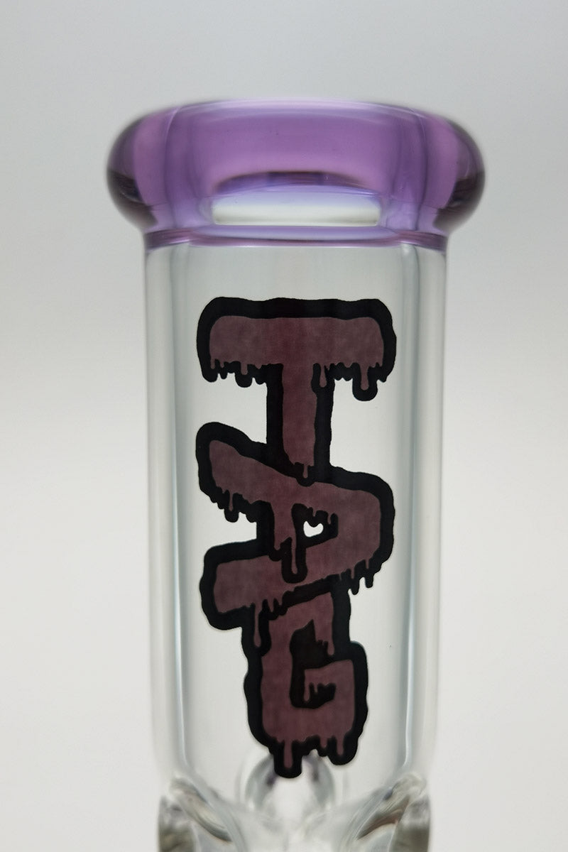 TAG 16" Bong with Double Honeycomb, Spinning Splash Guard, and Purple Accents