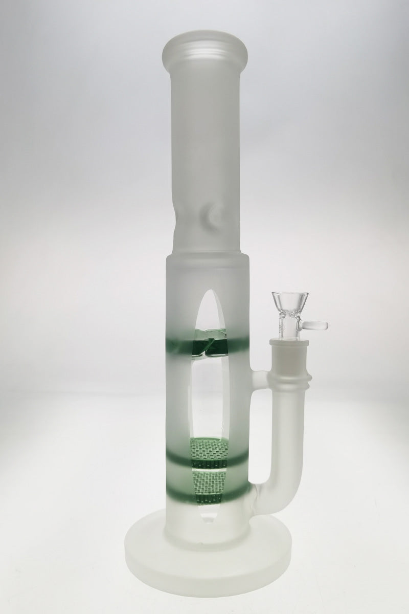 TAG 16" Double Honeycomb Bong with Spinning Splash Guard, Front View on White