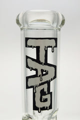 Close-up of TAG logo on 16" Double Honeycomb Bong with Clear Glass and 7mm Thickness