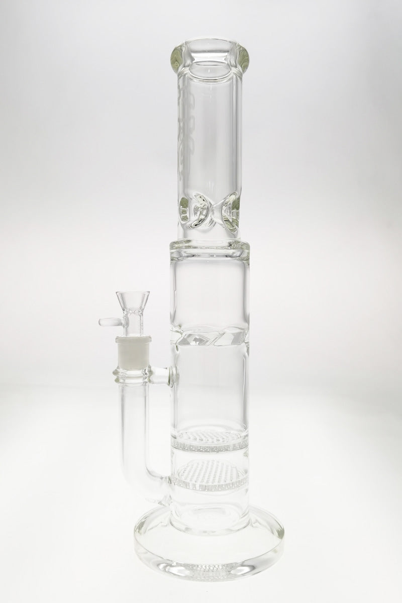 TAG 16" Double Honeycomb Bong with Spinning Splash Guard front view on white background