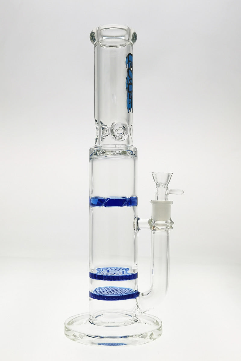 TAG 16" Double Honeycomb Bong with Spinning Splash Guard, 50x7MM, 18MM Female Joint - Front View