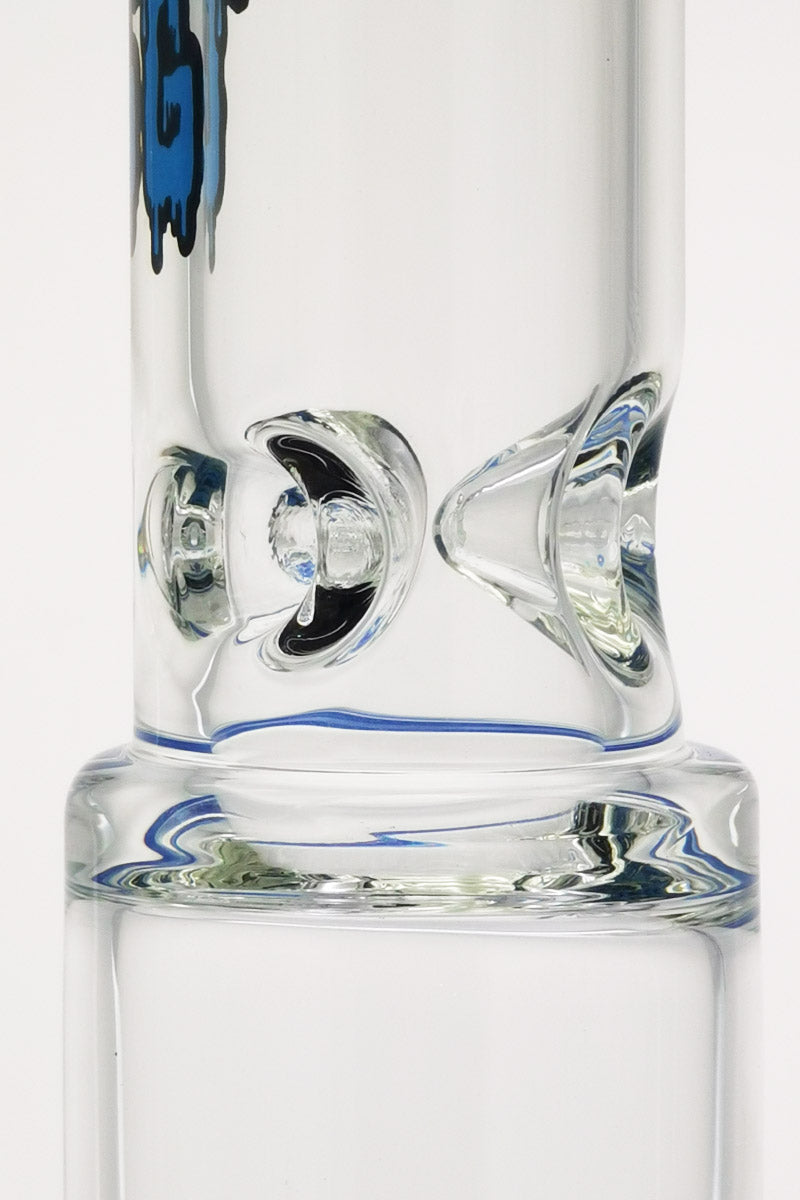 Close-up of TAG 16" Double Honeycomb Bong with Spinning Splash Guard, 18MM Female Joint
