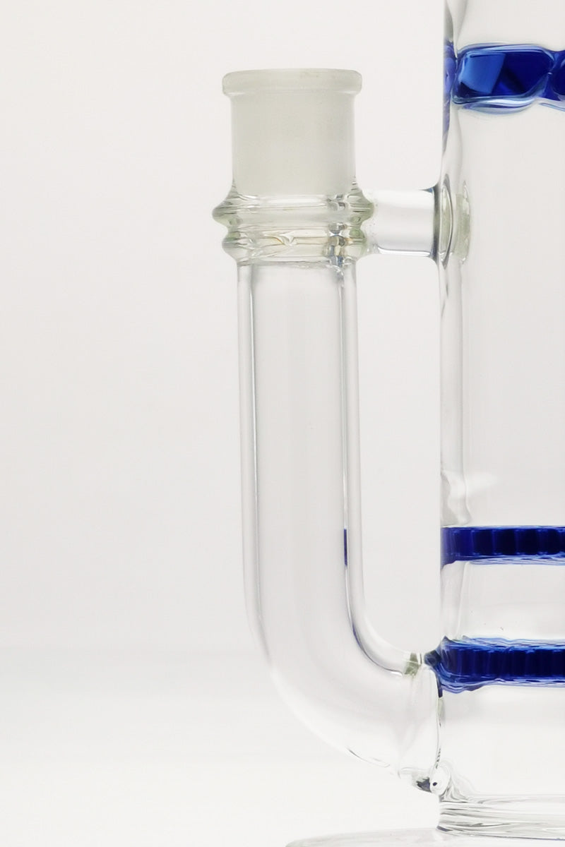 TAG 16" Double Honeycomb Bong with Spinning Splash Guard, 50x7MM Clear Glass Side View