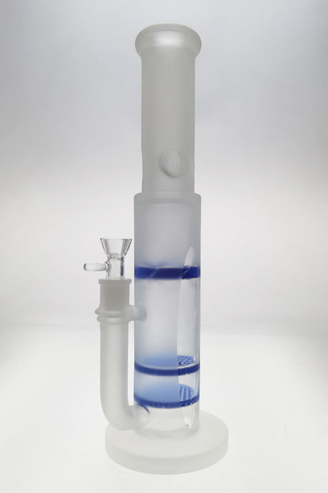 TAG 16" Double Honeycomb Bong with Spinning Splash Guard and Blue Accents, Front View