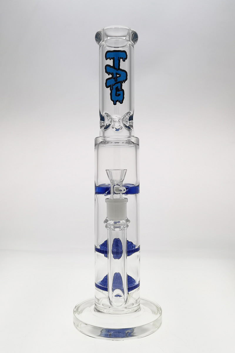 TAG 16" Tie-Dye Double Disc Diffuser Bong with Spinning Splash Guard, 18MM Female Joint