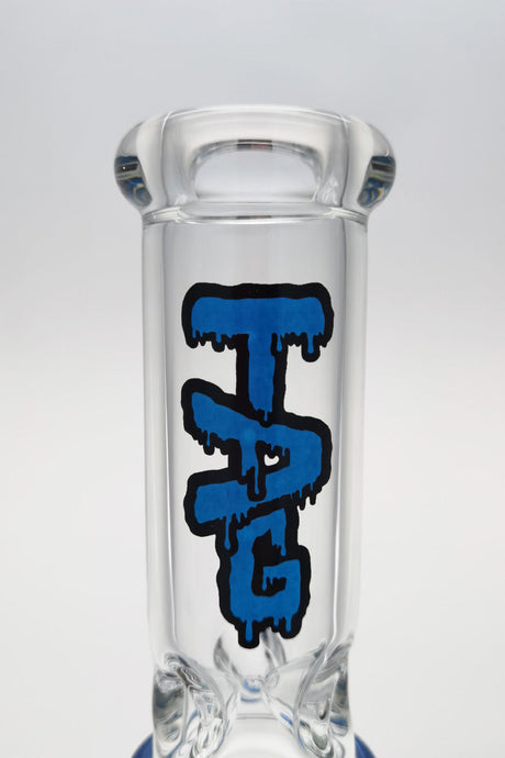 TAG 16" Double Netted Disc Bong with Spinning Splash Guard, Tie Dye Logo, Front View