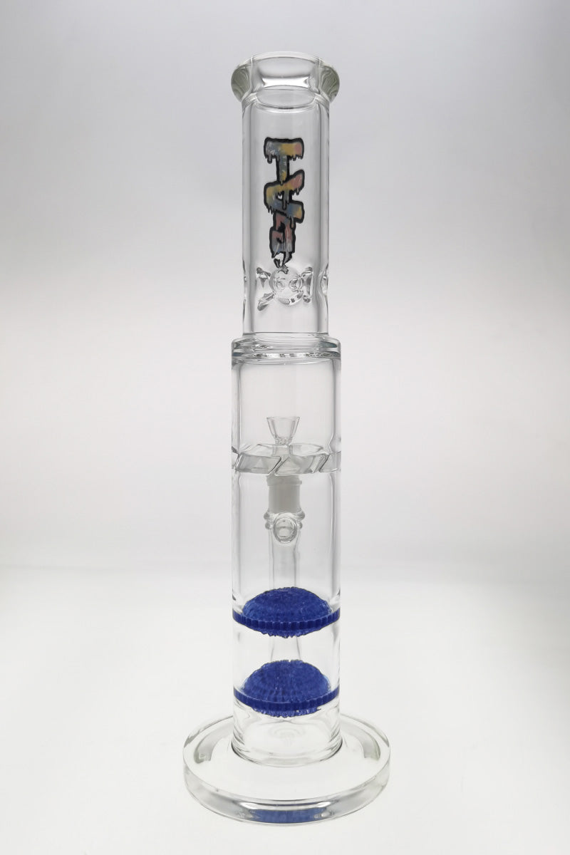 TAG 16" Tie-Dye Double Disc Diffuser Bong with Spinning Splash Guard, Front View