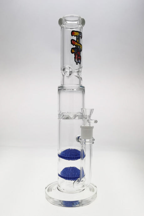 TAG 16" Tie Dye Bong with Double Netted Disc and Spinning Splash Guard, Front View