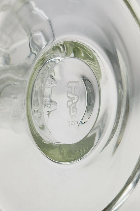 Close-up of TAG 16" Bong with Double UFO & Showerhead Percolators, 18MM Female Joint