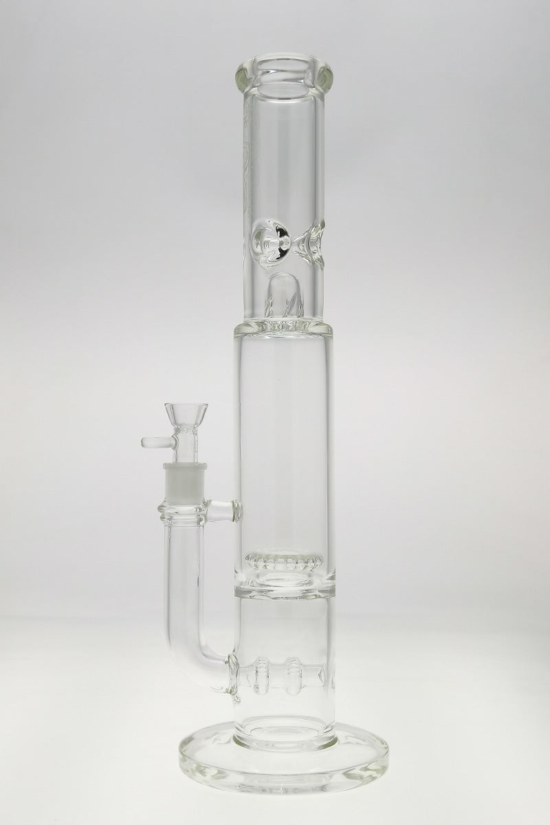 TAG 16" Double UFO Inline to Inverted Showerhead Bong, 50x7MM, Front View