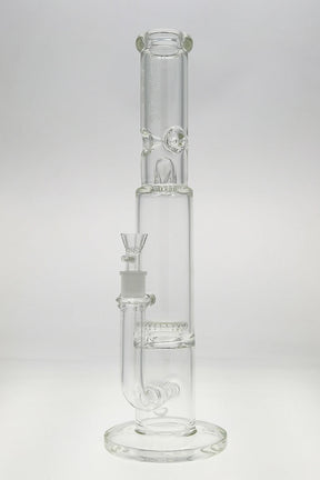 TAG 16" Double UFO Inline to Showerhead Bong, 50x7MM with 18MM Female Joint, Front View