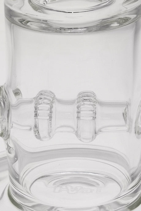 Close-up of TAG 16" Double UFO Inline to Showerhead Bong with 7mm Thickness