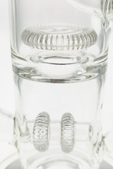 Close-up of TAG 16" Double UFO Inline to Showerhead Klein Recycler Bong Percolators