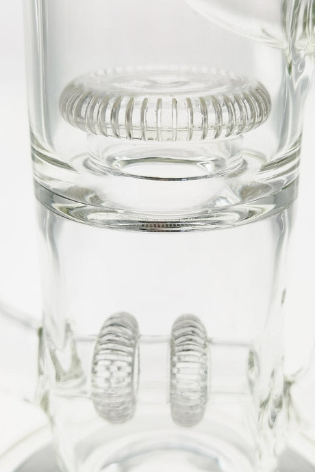 Close-up of TAG 16" Double UFO Inline to Showerhead Klein Recycler Bong Percolators
