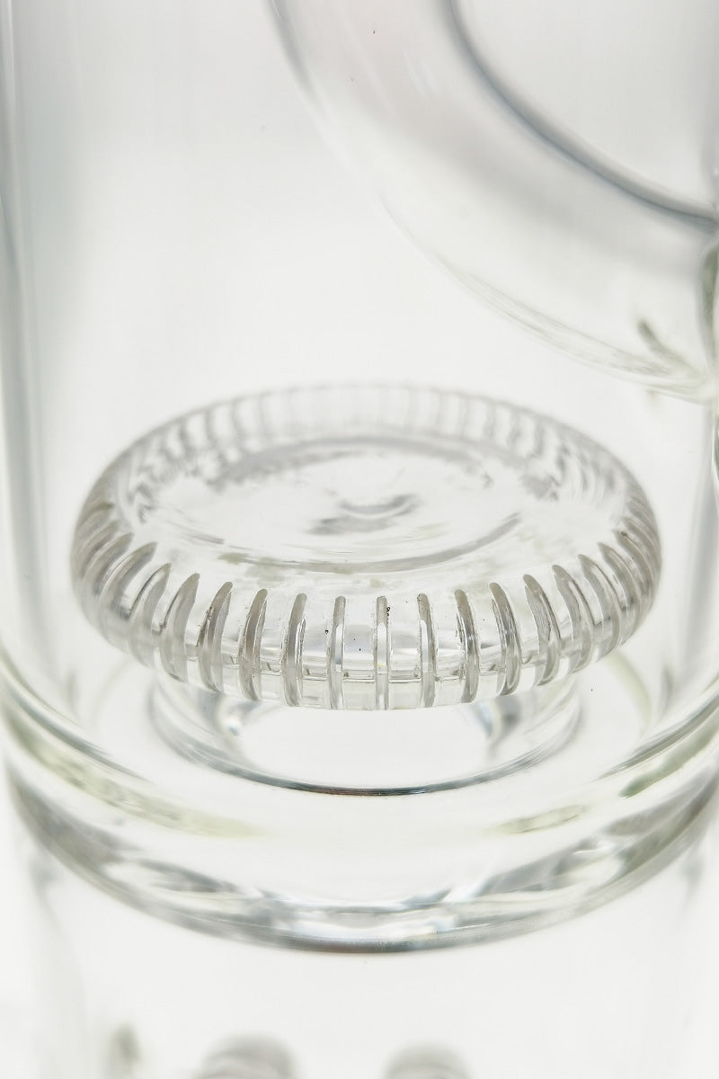 Close-up of TAG 16" bong with double UFO and inverted showerhead percolators