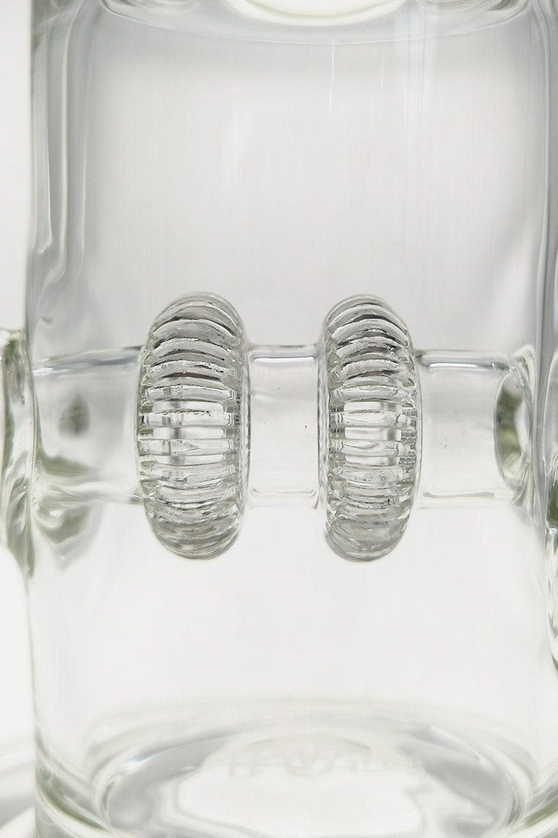 Close-up of TAG 16" Bong with Double UFO In-Line Percolators for Smooth Hits