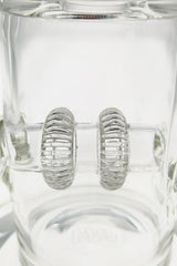 Close-up of TAG 16" Double UFO Inline Glass Bong with Super Slit Inverted Showerhead