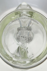 TAG 16" bong with double UFO and inverted showerhead percs, top view on white background