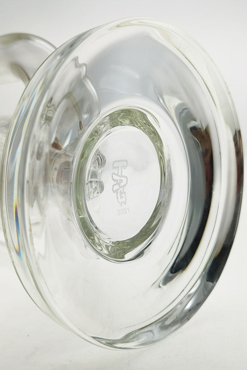 TAG 16" Bong with Double UFO & Super Slit Inverted Showerhead, 18MM Female Joint - Bottom View