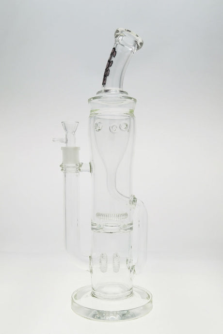 TAG 16" Double UFO Inline to Showerhead Klein Recycler Bong, 18MM Female Joint, Front View