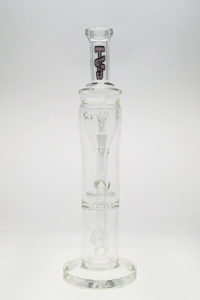 TAG 16" Double UFO Inline to Super Slit Inverted UFO Showerhead Recycler Bong Front View