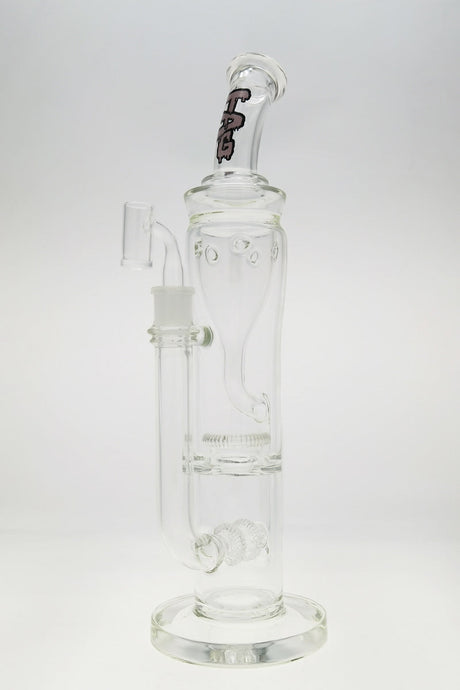 TAG 16" Klein Recycler Bong with Double UFO and Inverted Showerhead Percolators, 18MM Female Joint, Front View