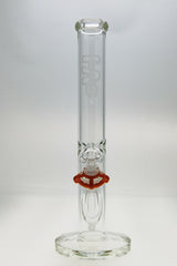 TAG 16" Straight Tube Bong, 50x5MM, with 18/14MM Downstem, Front View on White Background