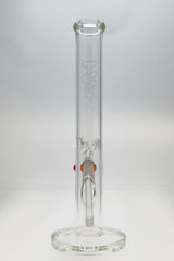 TAG 16" Straight Tube Bong 50x5MM with 18/14MM Downstem, Front View on White Background