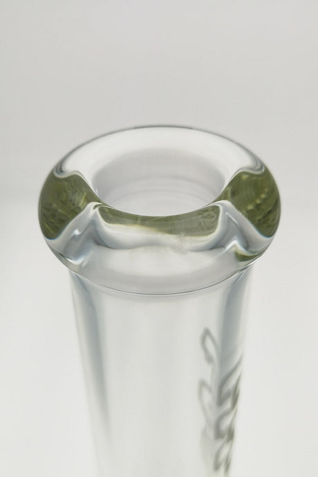 TAG 16" Straight Tube Bong Top View, 50x7MM Glass, 18/14MM Female Downstem