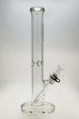 TAG 16" Straight Tube Bong, 50x7MM, with 18/14MM Downstem, Front View on White Background