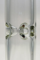 Close-up of TAG 16" Straight Tube Bong with 18/14MM Downstem, showcasing its 7mm thickness and clear glass