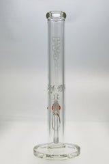 TAG 16" Straight Tube Bong, 50x7MM thick glass, with 18/14MM downstem, front view on white background